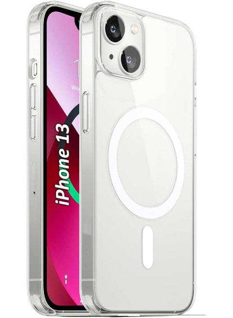 Magnetic Case for iPhone 13, Compatible with MagSafe, Shockproof  Protection, TPU Magnetic Case  Classic Hybrid Case | Clear